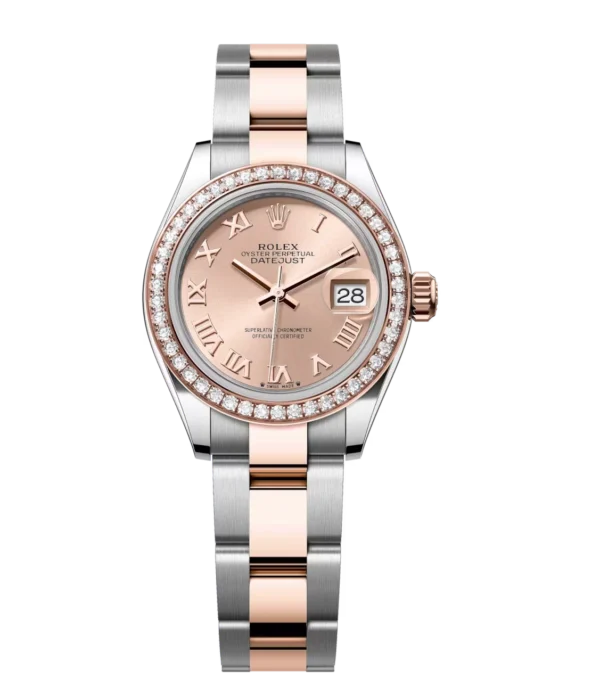 Rolex Lady-Datejust 28 Oyster Perpetual Oystersteel and Everose gold rosé-colour dial Oyster band Reference 279381RBR