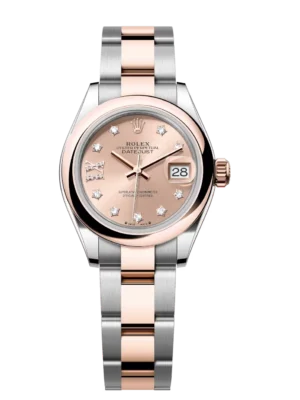 Rolex Lady-Datejust 28 Oyster Perpetual Oystersteel and Everose gold rosé colour, diamond-set dial Oyster band Reference 279161