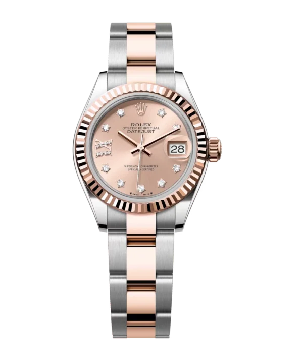 Rolex Lady-Datejust 28 Oyster Perpetual Oystersteel and Everose gold rosé colour, diamond-set dial Oyster band Reference 279171
