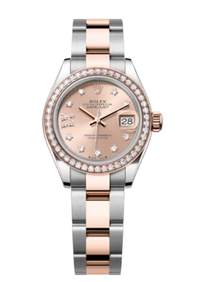 Rolex Lady-Datejust 28 Oyster Perpetual Oystersteel and Everose gold rosé colour, diamond-set dial Oyster band Reference 279381RBR