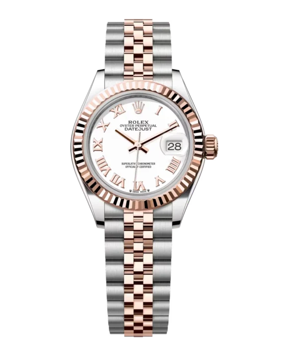 Rolex Lady-Datejust 28 Oyster Perpetual Oystersteel and Everose gold white dial Jubilee band Reference 279171