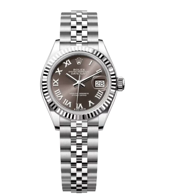 Rolex Lady-Datejust 28 Oyster Perpetual Oystersteel and white gold dark grey dial Jubilee band Reference 279174