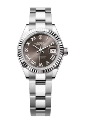 Rolex Lady-Datejust 28 Oyster Perpetual Oystersteel and white gold dark grey dial Oyster band Reference 279174