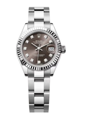 Rolex Lady-Datejust 28 Oyster Perpetual Oystersteel and white gold dark grey, diamond-set dial Oyster band Reference 279174