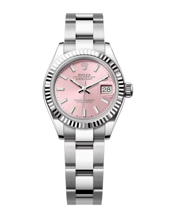 Rolex Lady-Datejust 28 Oyster Perpetual Oystersteel and white gold pink dial Oyster band Reference 279174