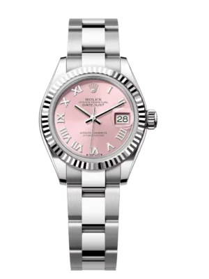 Rolex Lady-Datejust 28 Oyster Perpetual Oystersteel and white gold pink dial Oyster band Reference 279174