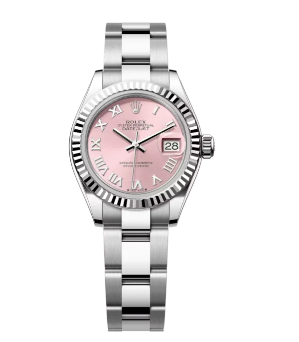 Rolex Lady-Datejust 28 Oyster Perpetual Oystersteel and white gold pink dial Oyster band Reference 279174