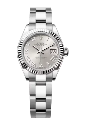 Rolex Lady-Datejust 28 Oyster Perpetual Oystersteel and white gold silver dial Oyster band Reference 279174