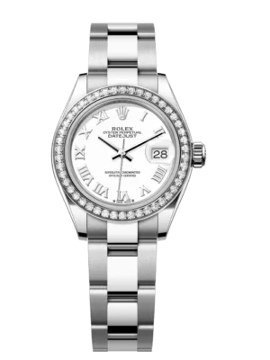 Rolex Lady-Datejust 28 Oyster Perpetual Oystersteel and white gold white dial Oyster band Reference 279384RBR