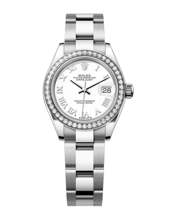 Rolex Lady-Datejust 28 Oyster Perpetual Oystersteel and white gold white dial Oyster band Reference 279384RBR