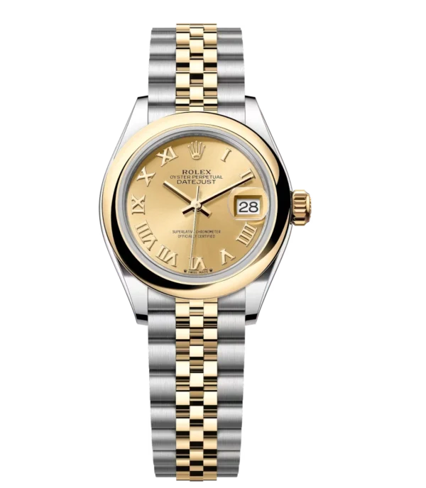 Rolex Lady-Datejust 28 Oyster Perpetual Oystersteel and yellow gold champagne colour dial Jubilee band Reference 279163