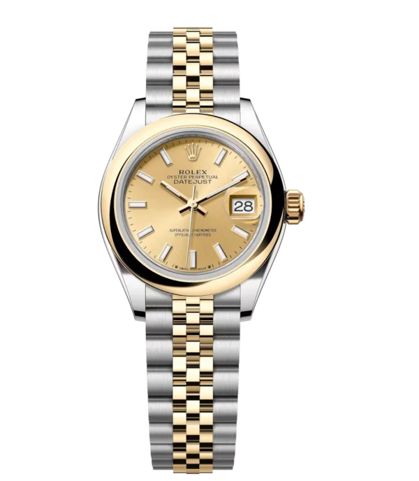 Rolex Lady-Datejust 28 Oyster Perpetual Oystersteel and yellow gold champagne colour dial Jubilee band Reference 279163