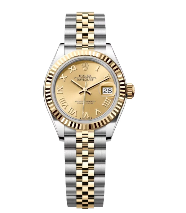 Rolex Lady-Datejust 28 Oyster Perpetual Oystersteel and yellow gold champagne-colour dial Jubilee band Reference 279173