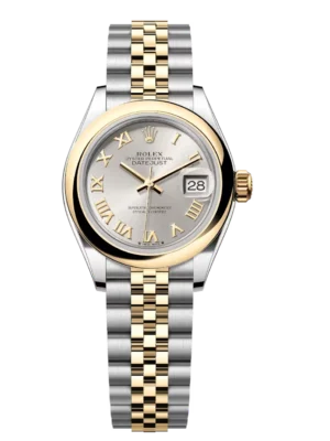 Rolex Lady-Datejust 28 Oyster Perpetual Oystersteel and yellow gold silver dial Jubilee band Reference 279163