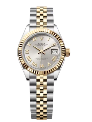 Rolex Lady-Datejust 28 Oyster Perpetual Oystersteel and yellow gold silver dial Jubilee band Reference 279173