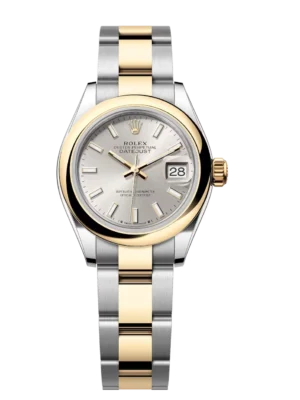 Rolex Lady-Datejust 28 Oyster Perpetual Oystersteel and yellow gold silver dial Oyster band Reference 279163