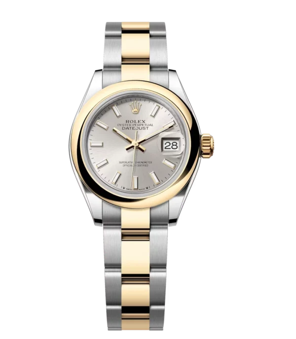 Rolex Lady-Datejust 28 Oyster Perpetual Oystersteel and yellow gold silver dial Oyster band Reference 279163