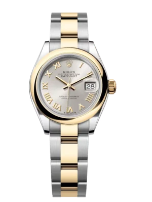 Rolex Lady-Datejust 28 Oyster Perpetual Oystersteel and yellow gold silver dial Oyster band Reference 279163