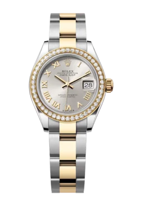 Rolex Lady-Datejust 28 Oyster Perpetual Oystersteel and yellow gold silver dial Oyster band Reference 279383RBR