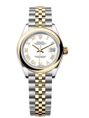 Rolex Lady-Datejust 28 Oyster Perpetual Oystersteel and yellow gold white dial Jubilee band Reference 279163