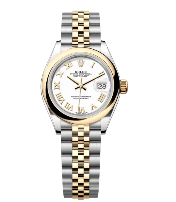 Rolex Lady-Datejust 28 Oyster Perpetual Oystersteel and yellow gold white dial Jubilee band Reference 279163