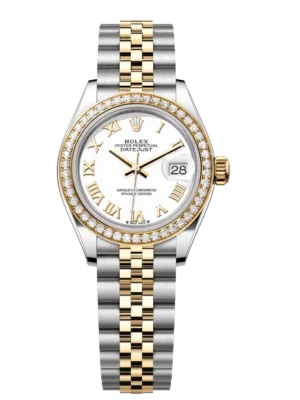 Rolex Lady-Datejust 28 Oyster Perpetual Oystersteel and yellow gold white dial Jubilee band Reference 279383RBR