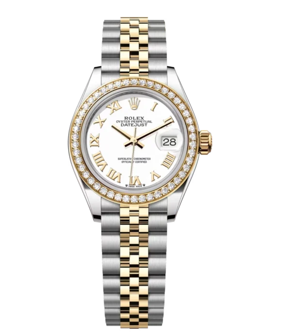 Rolex Lady-Datejust 28 Oyster Perpetual Oystersteel and yellow gold white dial Jubilee band Reference 279383RBR