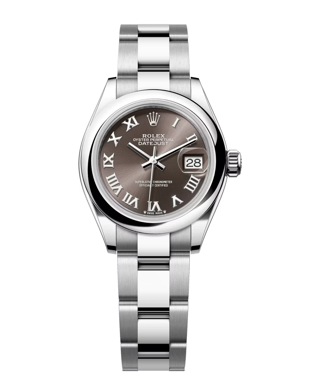 Rolex Lady-Datejust 28 Oyster Perpetual Oystersteel dark grey dial ...