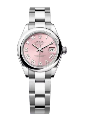 Rolex Lady-Datejust 28 Oyster Perpetual Oystersteel pink dial Oyster band Reference 279160