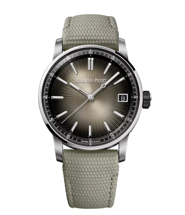 Audemars Piguet Code 11.59 Selfwinding Black ceramic and Smoked beige dial Beige rubber-coated strap Ref. 15210QT.OO.A064KB.01