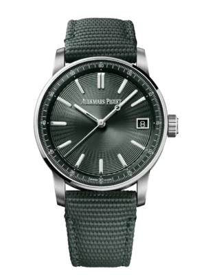 Audemars Piguet Code 11.59 Selfwinding Stainless steel and Green dial Green rubber-coated strap Ref. 15210ST.OO.A056KB.01
