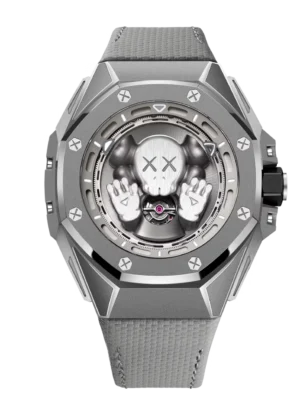 Audemars Piguet Royal Oak Concept Tourbillon "Companion" Titanium and Openworked dial Light grey textured calfskin strap Ref. 26656TI.GG.D019VE.01