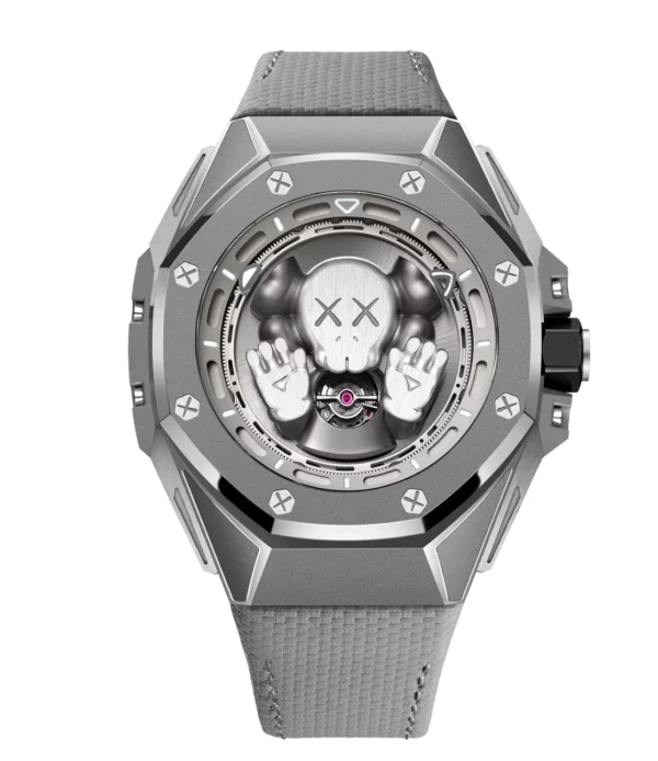 Audemars Piguet Royal Oak Concept Tourbillon "Companion" Titanium and Openworked dial Light grey textured calfskin strap Ref. 26656TI.GG.D019VE.01
