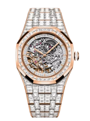 Audemars Piguet Royal Oak Double Balance Wheel Openworked 18-carat pink gold and Openworked rhodium-toned dial 18-carat pink gold bracelet Ref. 15417OR.ZZ.1267OR.01.A
