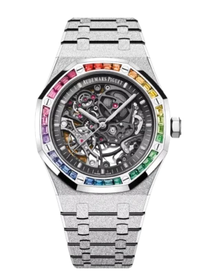 Audemars Piguet Royal Oak Frosted Gold Double Balance Wheel Openworked 18-carat white gold and Openworked slate grey dial Hammered 18-carat white gold bracelet Ref. 15412BC.YG.1224BC.03-B