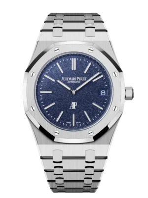 Audemars Piguet Royal Oak “Jumbo” Extra-Thin 18-carat white gold and Blue dial 18-carat white gold bracelet Ref. 16202BC.OO.1240BC.02