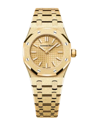 Audemars Piguet Royal Oak Mini Frosted Gold Quartz 18-carat yellow gold and Yellow gold-toned dial Hammered 18-carat yellow gold bracelet Ref. 67630BA.GG.1312BA.01-C