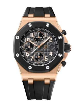 Audemars Piguet Royal Oak Offshore Selfwinding Chronograph 18-carat pink gold and Anthracite grey dial Black rubber strap Ref. 26238OK.OO.A002CA.01