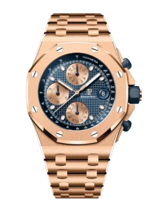 Audemars Piguet Royal Oak Offshore Selfwinding Chronograph 18-carat pink gold and Blue dial 18-carat pink gold bracelet Ref. 26238OR.OO.2000OR.01