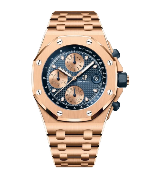 Audemars Piguet Royal Oak Offshore Selfwinding Chronograph 18-carat pink gold and Blue dial 18-carat pink gold bracelet Ref. 26238OR.OO.2000OR.01