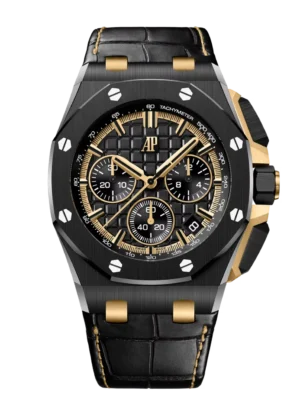 Audemars Piguet Royal Oak Offshore Selfwinding Chronograph Black ceramic and black dial Black alligator strap Ref. 26420CE.OO.A127CR.01