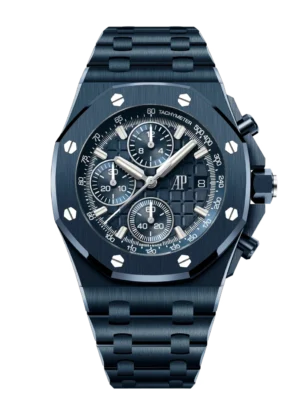 Audemars Piguet Royal Oak Offshore Selfwinding Chronograph "Bleu Nuit" ceramic and "Bleu Nuit, Nuage 50" “Méga Tapisserie” dial integrated "Bleu Nuit, Nuage 50" ceramic bracelet Ref. 26238CD.OO.1300CD.01