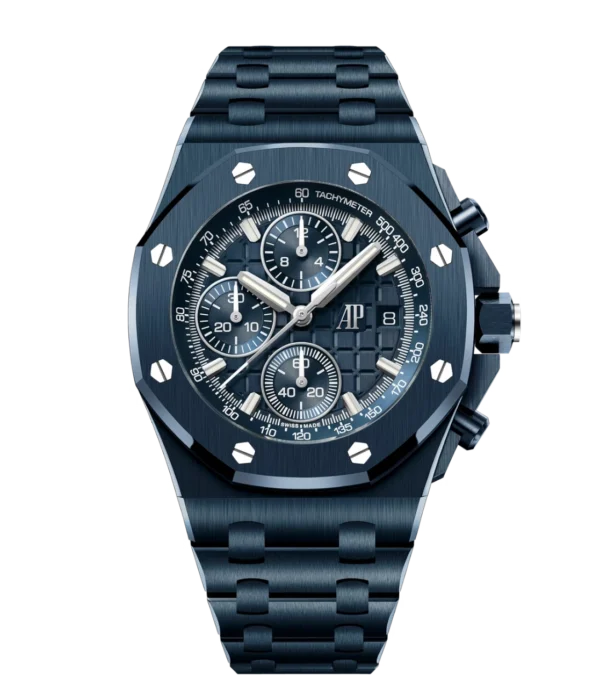 Audemars Piguet Royal Oak Offshore Selfwinding Chronograph "Bleu Nuit" ceramic and "Bleu Nuit, Nuage 50" “Méga Tapisserie” dial integrated "Bleu Nuit, Nuage 50" ceramic bracelet Ref. 26238CD.OO.1300CD.01