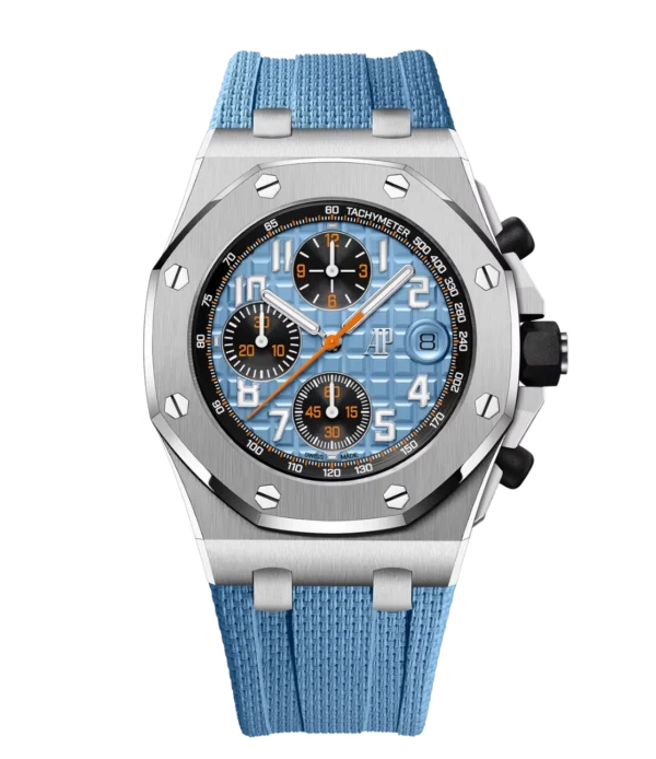 Audemars Piguet Royal Oak Offshore Selfwinding Chronograph Stainless steel and Blue dial Blue rubber strap Ref. 26238ST.OO.A340CA.01