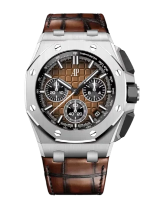 Audemars Piguet Royal Oak Offshore Selfwinding Chronograph Stainless steel and Smoked bronze dial New brown alligator strap Ref. 26420ST.OO.A828CR.01