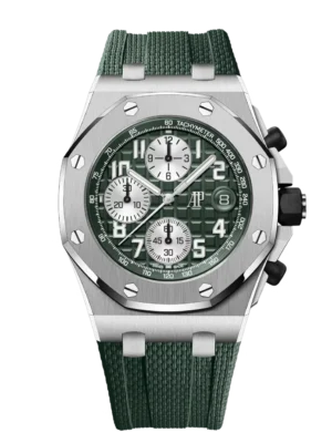 Audemars Piguet Royal Oak Offshore Selfwinding Chronograph Titanium and Khaki green dial Khaki green rubber strap Ref. 26238TI.OO.A056CA.01