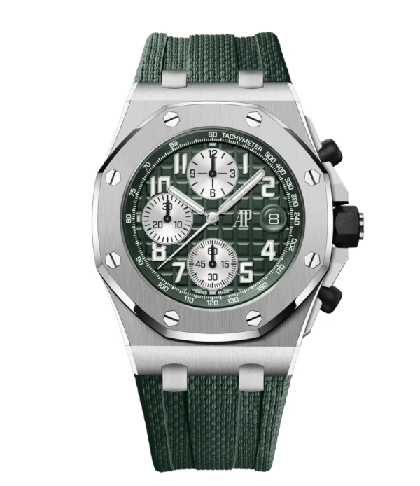 Audemars Piguet Royal Oak Offshore Selfwinding Chronograph Titanium and Khaki green dial Khaki green rubber strap Ref. 26238TI.OO.A056CA.01