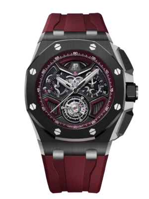 Audemars Piguet Royal Oak Offshore Selfwinding Flying Tourbillon Chronograph Black ceramic and black titanium dial interchangeable black rubber strap Ref. 26622CE.OO.D002CA.03