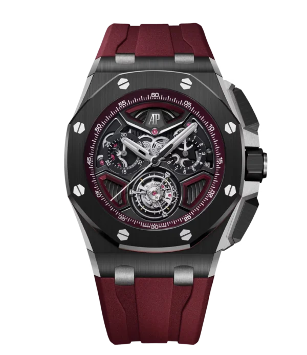 Audemars Piguet Royal Oak Offshore Selfwinding Flying Tourbillon Chronograph Black ceramic and black titanium dial interchangeable black rubber strap Ref. 26622CE.OO.D002CA.03