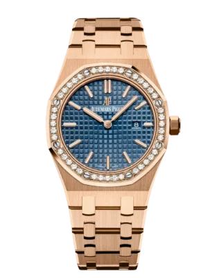 Audemars Piguet Royal Oak Quartz 18-carat pink gold and Blue dial 18-carat pink gold bracelet Ref. 67651OR.ZZ.1261OR.02-A